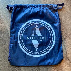 Skechers Drawstring Bag 20x16 - Navy Blue Gym‎ Backpack Lightweight Tote